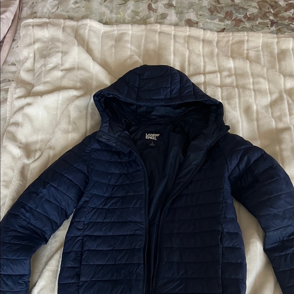 Lands' End Dark Blue Quilted Jacket